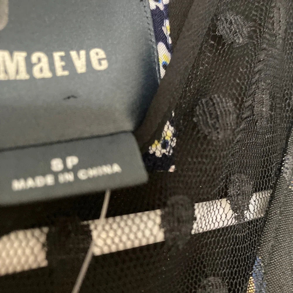 NWT Maeve anthropologie petite xs black motif circles sleeveless dress. - Picture 6 of 13